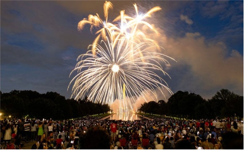 An estimated 16,000 professional firework displays have been set up to mark Fourth of July festivities