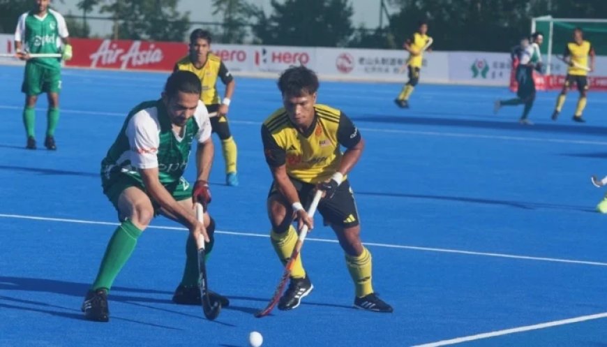 Pakistan fail to convert a 2-0 lead into victory in the tournament at the Moqi Hockey Training Base in China